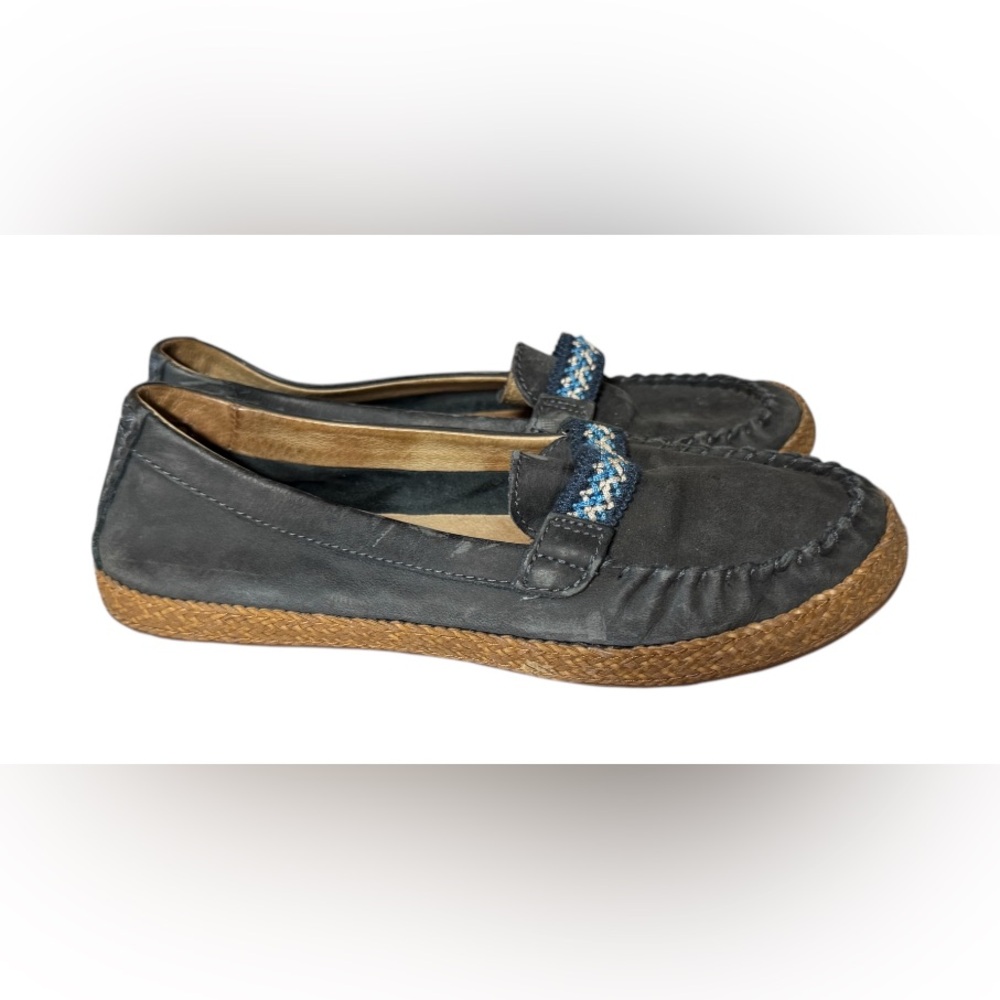 UGG Navy Kaelee Leather Moccasin Size 8